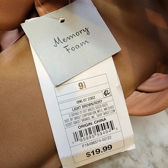 NWT A New Day Light Brown Rory Cushioned Straps and Memory Foam Insoles Sz 9.5 - Picture 11 of 13